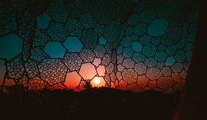 Preview wallpaper grid, night, light, sky