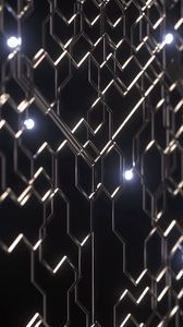 Preview wallpaper grid, structure, glow, metallic, 3d