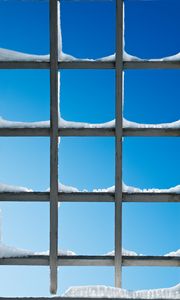 Preview wallpaper gridded, lattice, window, snow, sky