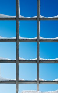 Preview wallpaper gridded, lattice, window, snow, sky