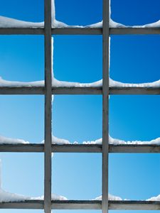 Preview wallpaper gridded, lattice, window, snow, sky