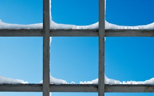 Preview wallpaper gridded, lattice, window, snow, sky