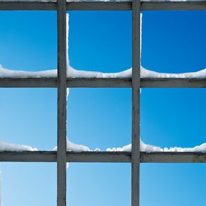 Preview wallpaper gridded, lattice, window, snow, sky