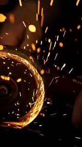 Preview wallpaper grinder, sparks, dark