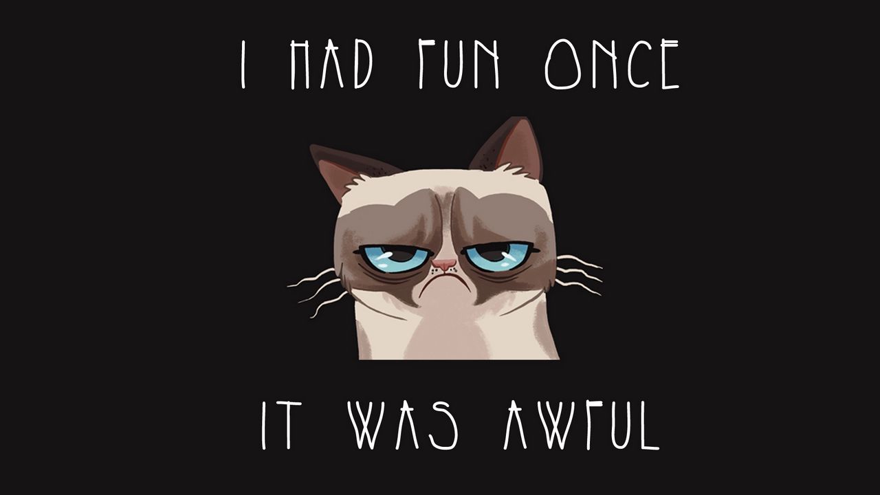 Wallpaper grumpy cat, cat, funny, sadness, grief