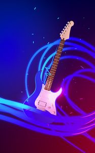 Preview wallpaper guitar, art, vector, wavy, music internet