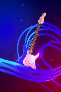 Preview wallpaper guitar, art, vector, wavy, music internet