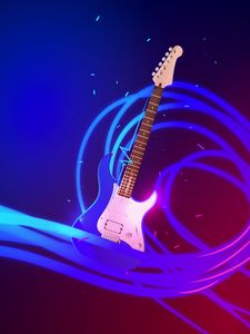 Preview wallpaper guitar, art, vector, wavy, music internet