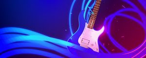 Preview wallpaper guitar, art, vector, wavy, music internet