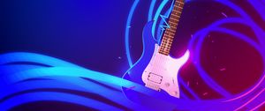 Preview wallpaper guitar, art, vector, wavy, music internet