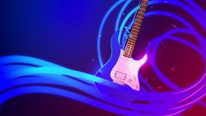 Preview wallpaper guitar, art, vector, wavy, music internet