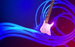 Preview wallpaper guitar, art, vector, wavy, music internet