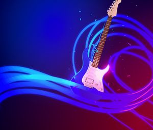 Preview wallpaper guitar, art, vector, wavy, music internet