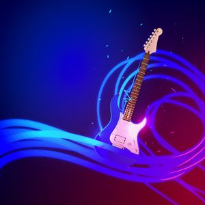 Preview wallpaper guitar, art, vector, wavy, music internet