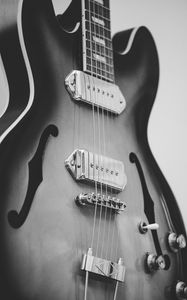 Preview wallpaper guitar, bw, electric guitar, strings