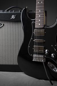 Preview wallpaper guitar, electric guitar, amplifier, music, dark