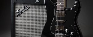 Preview wallpaper guitar, electric guitar, amplifier, music, dark