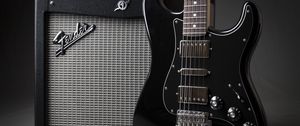 Preview wallpaper guitar, electric guitar, amplifier, music, dark