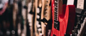 Preview wallpaper guitar, electronic guitar, musical instrument, red