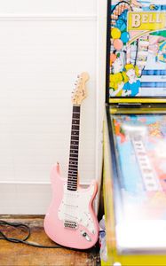 Preview wallpaper guitar, electronic, musical instrument, pink