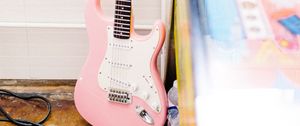 Preview wallpaper guitar, electronic, musical instrument, pink