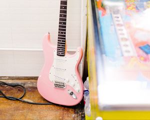 Preview wallpaper guitar, electronic, musical instrument, pink