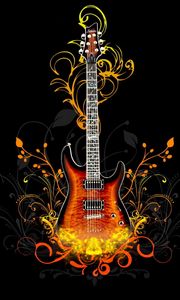 Preview wallpaper guitar, fire, light