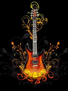 Preview wallpaper guitar, fire, light