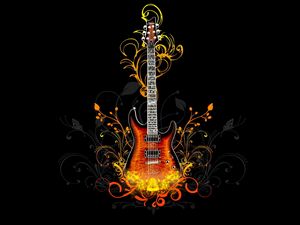 Preview wallpaper guitar, fire, light