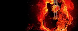 Preview wallpaper guitar, fire, photoshop, flame