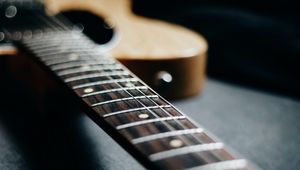 Preview wallpaper guitar, fretboard, musical instrument, macro, strings