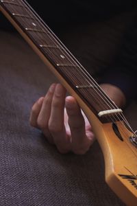 Preview wallpaper guitar, fretboard, strings, hand, musical instrument, music