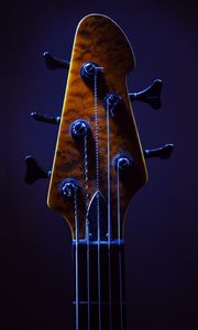 Preview wallpaper guitar, fretboard, strings, music, blue, dark