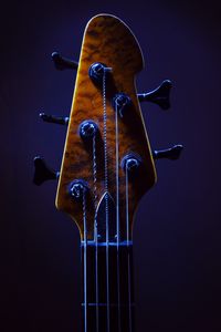 Preview wallpaper guitar, fretboard, strings, music, blue, dark