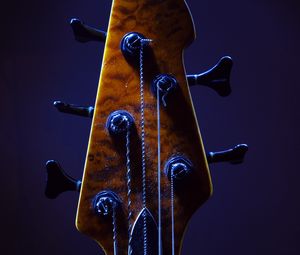 Preview wallpaper guitar, fretboard, strings, music, blue, dark