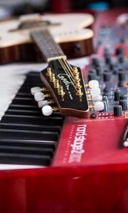 Preview wallpaper guitar, fretboard, synthesizer, musical instruments, music