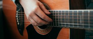 Preview wallpaper guitar, hand, guitarist, musical instrument