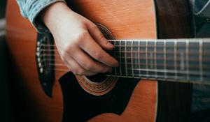 Preview wallpaper guitar, hand, guitarist, musical instrument