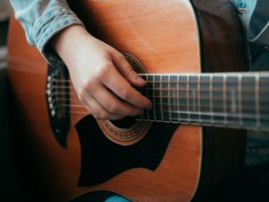 Preview wallpaper guitar, hand, guitarist, musical instrument