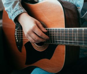 Preview wallpaper guitar, hand, guitarist, musical instrument