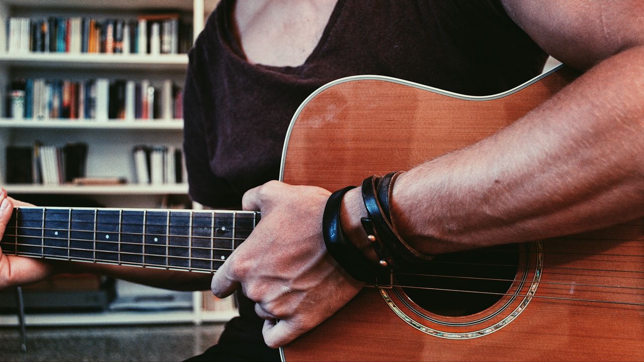 Wallpaper guitar, hand, musical instrument