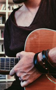 Preview wallpaper guitar, hand, musical instrument