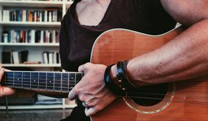 Preview wallpaper guitar, hand, musical instrument