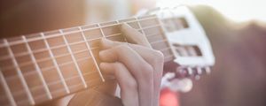 Preview wallpaper guitar, hand, strings, fingers, musical instrument