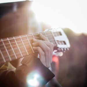 Preview wallpaper guitar, hand, strings, fingers, musical instrument