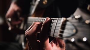 Preview wallpaper guitar, hands, fingers, guitarist, musician