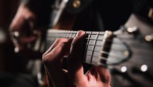 Preview wallpaper guitar, hands, fingers, guitarist, musician