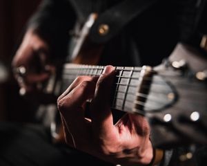 Preview wallpaper guitar, hands, fingers, guitarist, musician