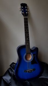Preview wallpaper guitar, musical instrument, blue