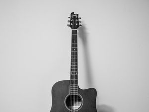 Preview wallpaper guitar, musical instrument, bw